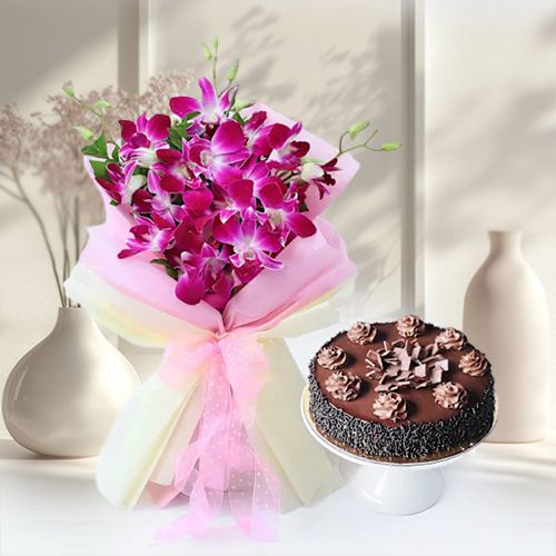 Sweet Orchid Surprise with Cake