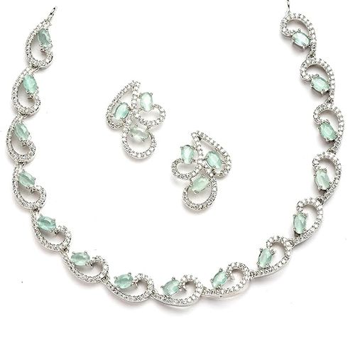 Elegant Celestial CZ  N  AD Jewellery Set