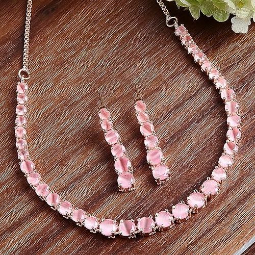 Elegant Handcrafted AD Necklace Set