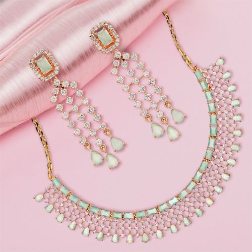 Classic AD Floral Necklace Set