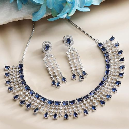 Wonderful Floral Design AD Choker Jewelry Set