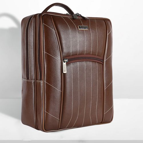 Sleek Leather Laptop Backpack