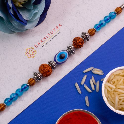 Stunning Evil Eye Rudraksh Rakhi