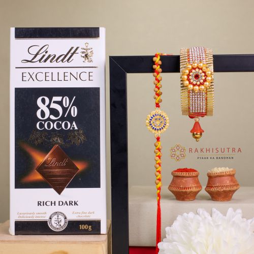 Impressive Bhai Bhabhi Rakhi N Lindt Chocolate Duo