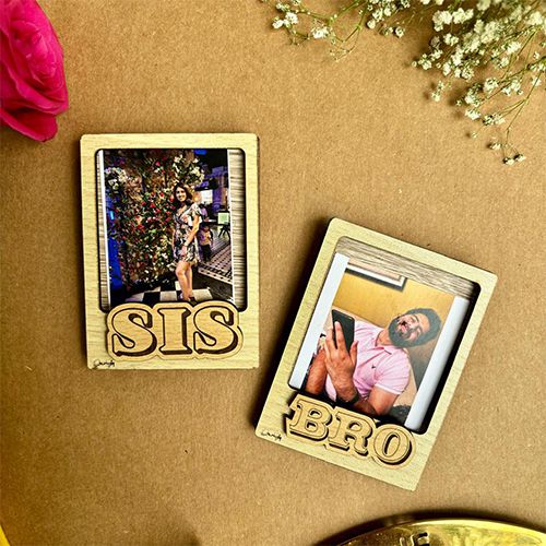 Sibling Love Photo Frame Magnet