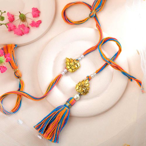 Divine Ganesha Rakhi Pair for Bhaiya Bhabhi